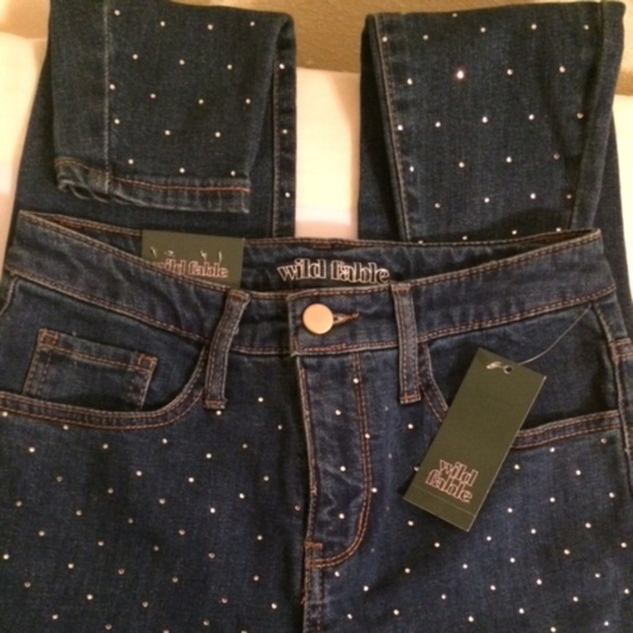 Skinny Jeans womens sz 2 rhinestones - Picture 2 of 6